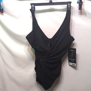 NWT black Miraclesuit Twisted Sister Esmerlda 1 piece swimsuit size 12